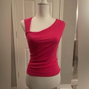 LUSH Pink One Shoulder Bodycon Top Casual Summer Spring  Size Small